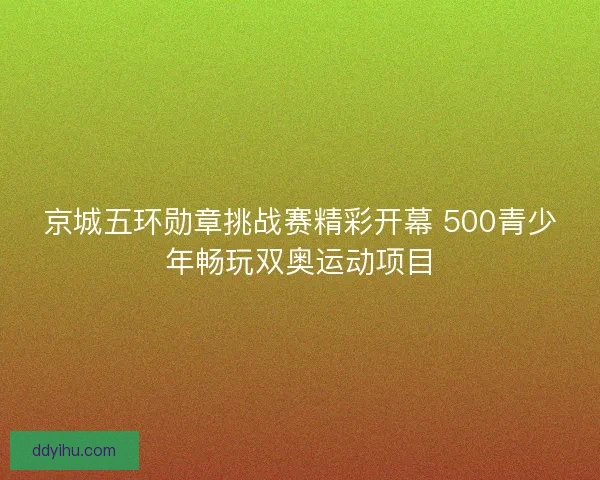 京城五环勋章挑战赛精彩开幕 500青少年畅玩双奥运动项目